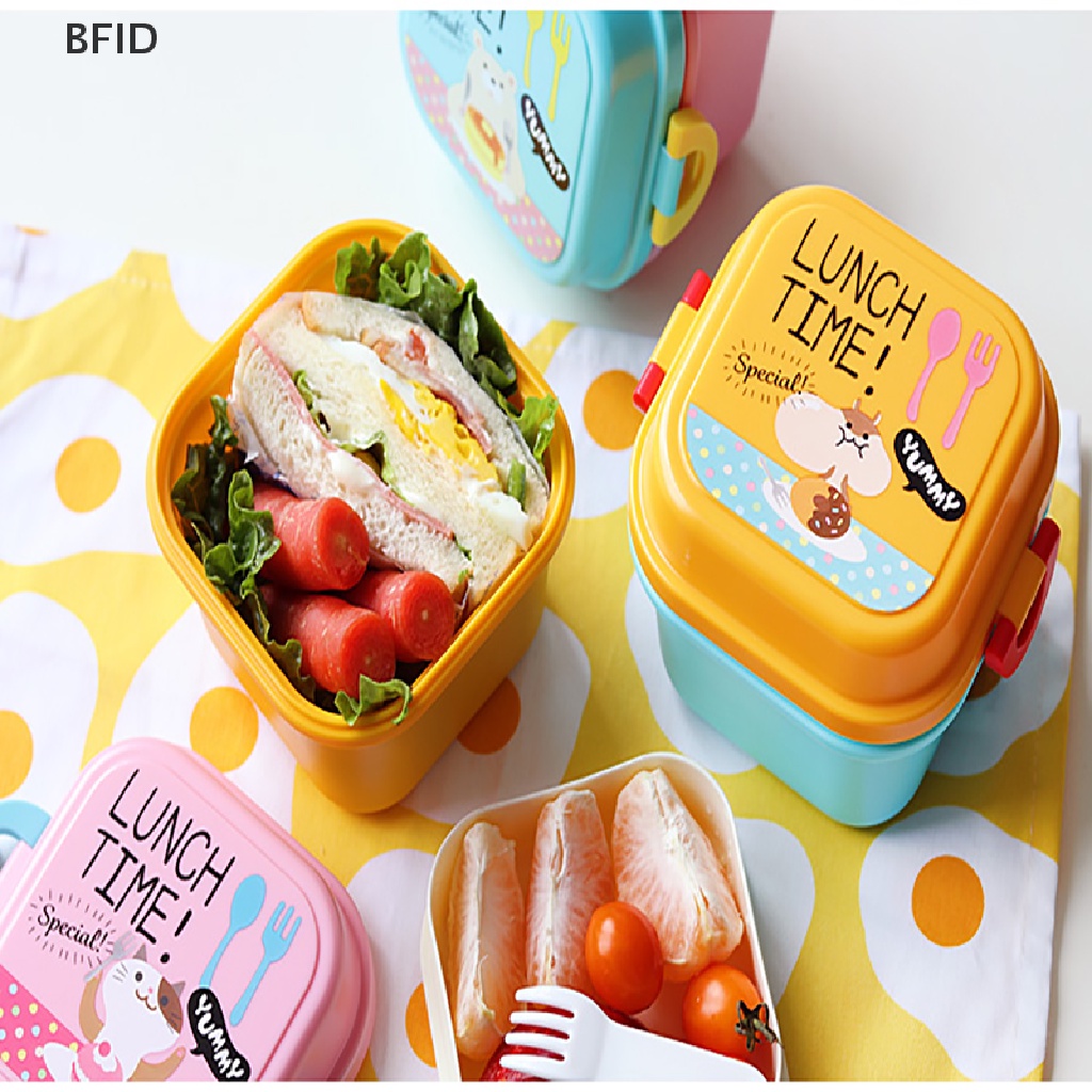 [BFID] Kotak Makan Plastik Sehat Kartun Microwave Oven Lunch Bento Boxes Kid Lunchbox [ID]