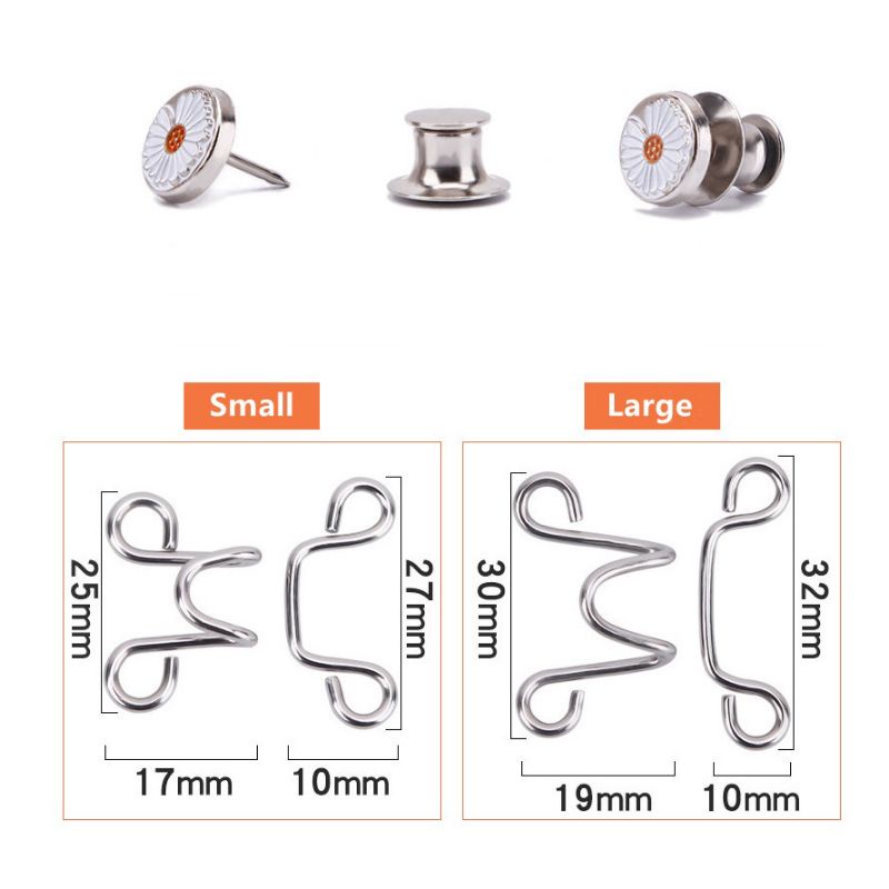 Kancing Jeans Logam Motif Bunga Daisy Pengecil Celana