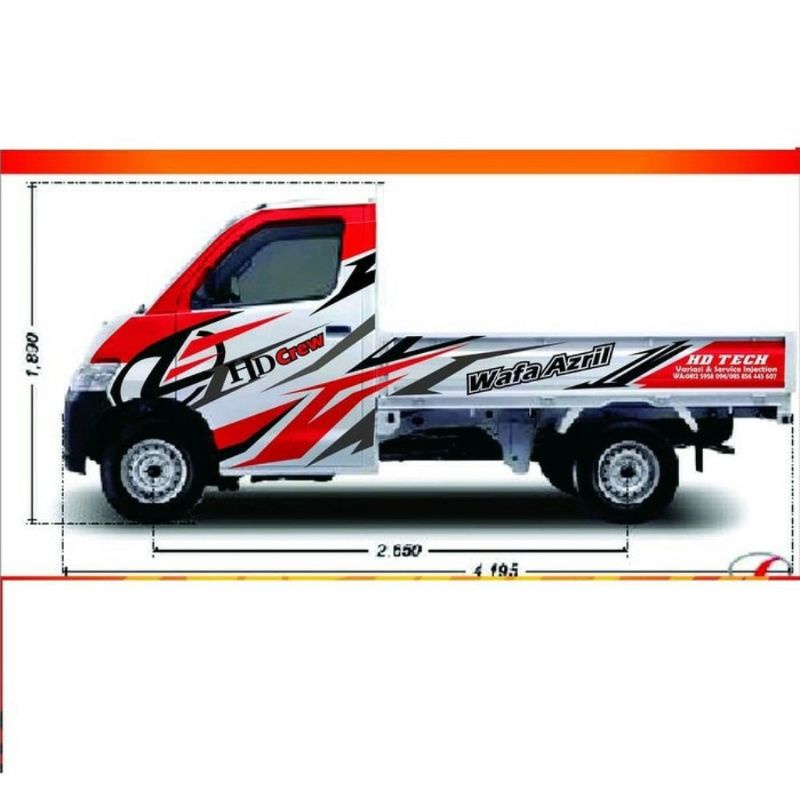 Sticker striping variasi sticker mobil pickup grandmax APV sticker custom teks