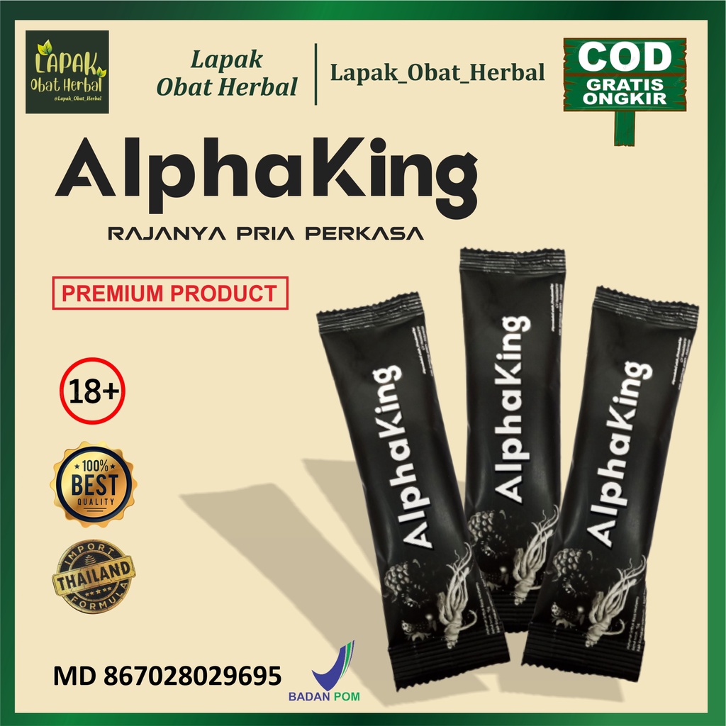 ALPHAKING Sachet - STAMINA PRIA HERBAL ORIGINAL - AMAN BPOM