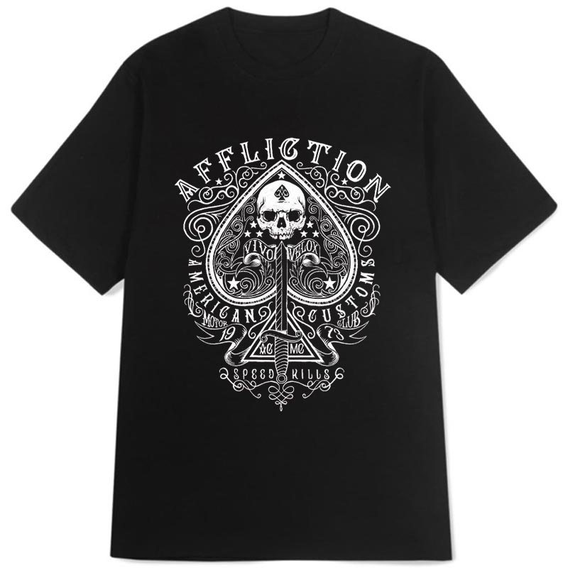 Kaos Affliction - Tshirt Motif Tengkorak Casual Unisex New Cotton T - SHIRT SKU-24995886697712256906