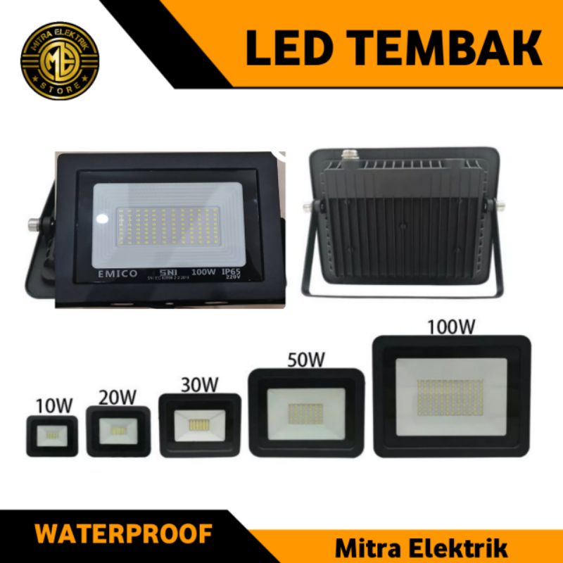 Lampu led sorot tembak 10w 20w 30w 50w 100w flood light waterproof lampu jalan lanpu taman lampu lapang