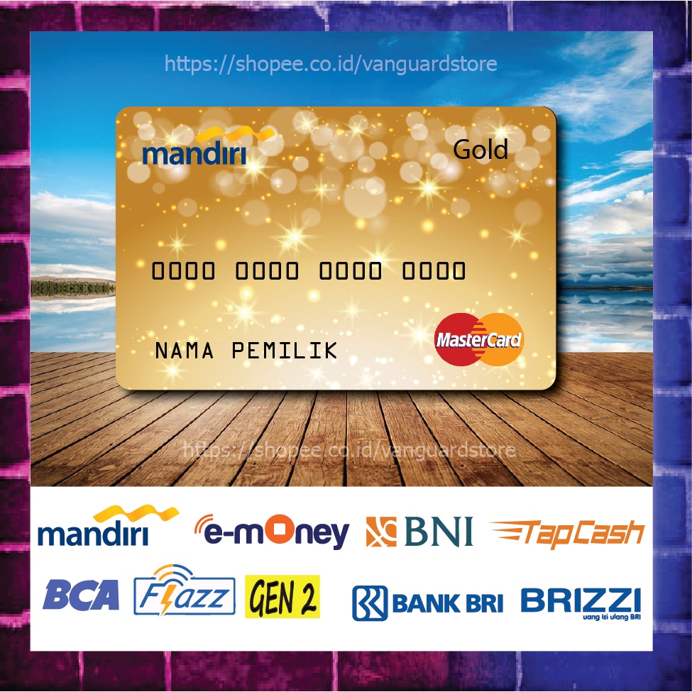 KARTU E MONEY E TOLL KARTU GOLD MASTERCARD DEBIT CREDIT EMONEY MANDIRI FLAZZ BCA BNI TAPCASH BRIZZI BRI - 1 SISI