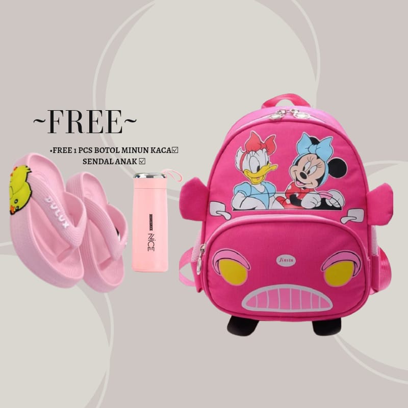 Tas Anak Disney Kartun Mickey Minnie Tas Sekolah Anak-anak Tk Ransel Siswa Sekolah Dasar Mickey Mouse Tas Cetak Anak-anak ( COD )