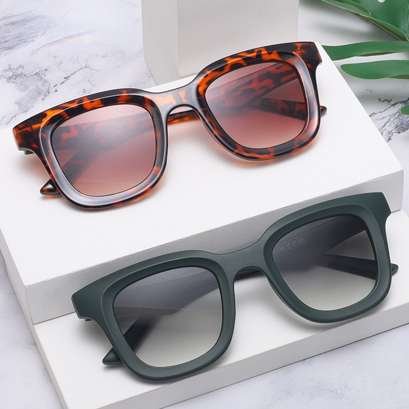 (YUZHU) Western Fashion Square Cekung Kacamata Hitam Mode Baru Vintage Trend Shade Sunglasses Women