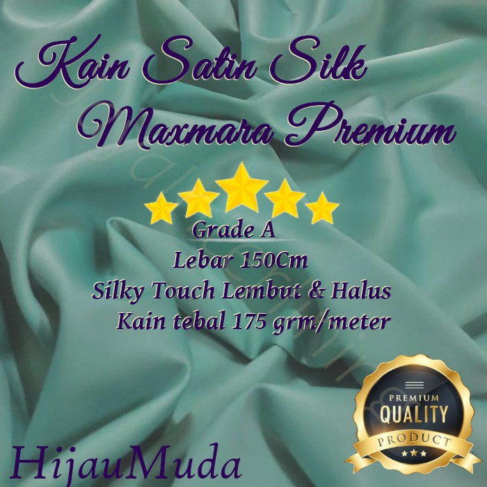 Kain Kain Satin Silk Sateen Sutra Maxmara Polos Premium Lebar 150Cm