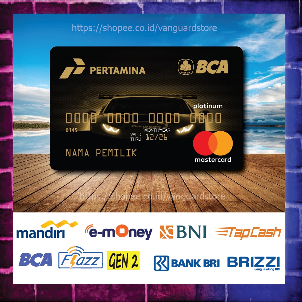 KARTU E MONEY E TOLL KARTU PERTAMINA BCA DEBIT CREDIT EMONEY MANDIRI FLAZZ BCA BNI TAPCASH BRIZZI BRI - 1 SISI