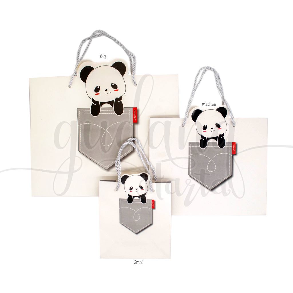 Paper Bag Pocket Panda Tas Kado Motif Panda Sembunyi GH 507302