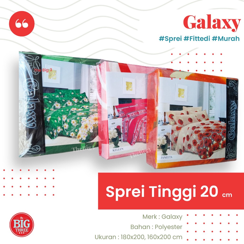 Galaxy Sprei 180x200 / 160x200 / 120x200 cm Motif Abstrak Bunga Tanaman Minimalis Lucu - King Queen Single TBT