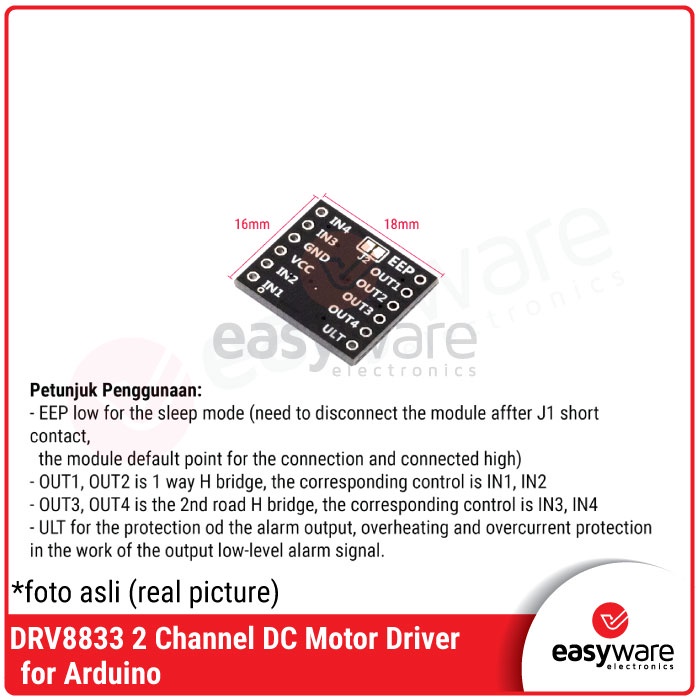 DRV8833 2 Channel DC Motor Driver Module Board for Arduino