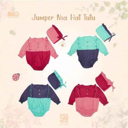 NIA Jumper Bayi Perempuan Hat Tutu Polos Warna 3-6 Bulan