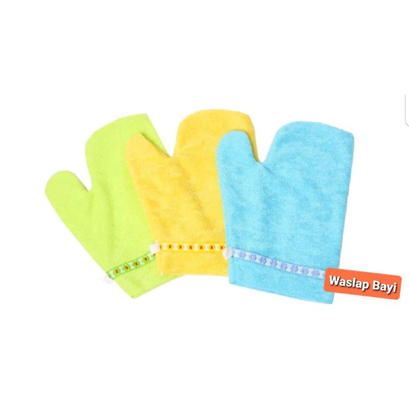 Waslap Bayi Jari Dobel Lembut Tebal / Washlap Jari Bahan Handuk Perlengkapan Mandi Bayi
