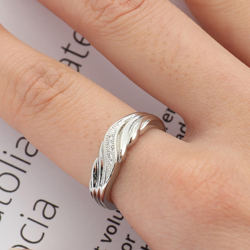 Sederhana Interwoven Cincin925 Sterling Silver Cubic Zirconia Jari Rings Untuk Perhiasan Fashion Wanita Halus