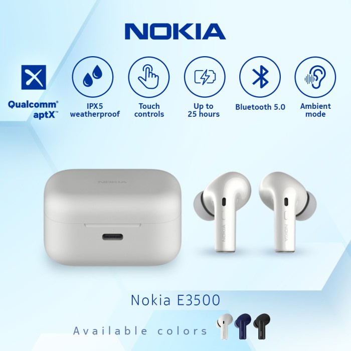 NOKIA TRUE WIRELESS TWS EARPHONE E3500 - WHITE