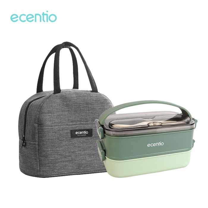 Lunch Box Ecentio 1200Ml Kotak Makan/Lunch Box + Lunch Bag