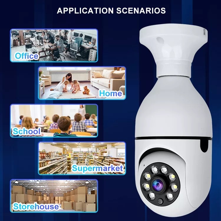 【COD】Kamera Pengawasan Bulb IP Kamera 1080P WiFi 5G Kamera Full Color Night Vision Automatic Tracking Home Security IP Kameras