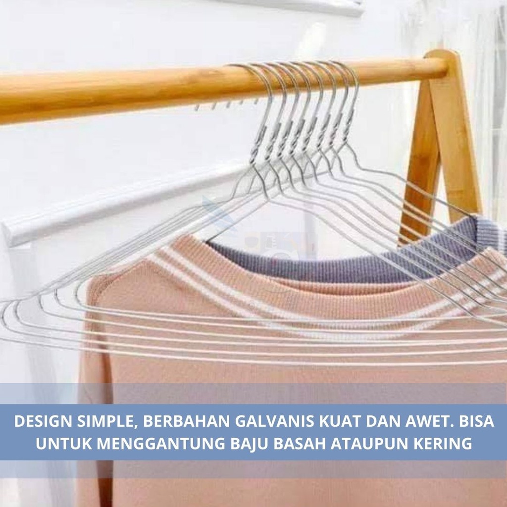 Gantungan Baju / Hanger Kawat Dewasa (5Pack 50Pcs)