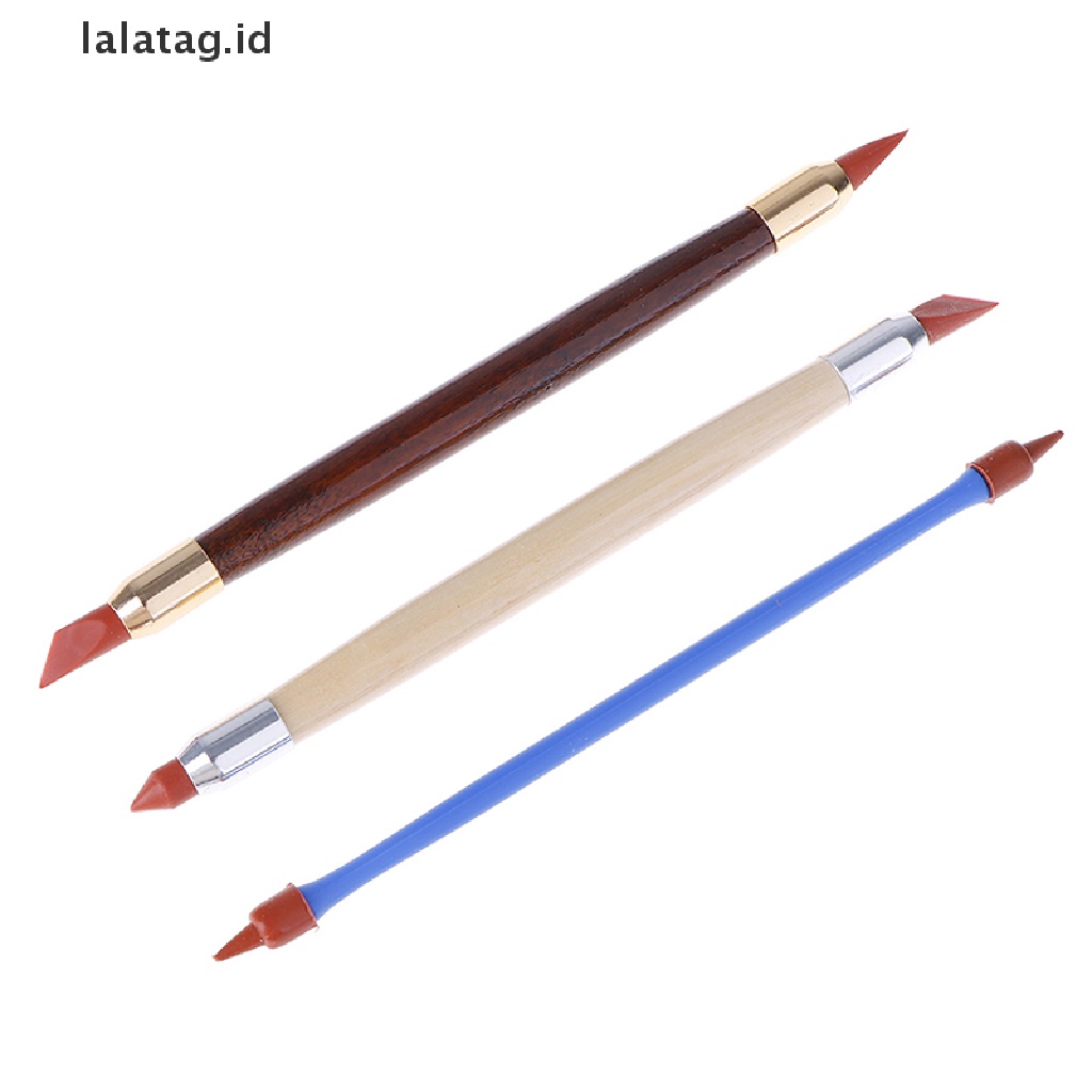 [lalatag] 3pcs Silicon Rubber Shaper Pen Double-head Gerabah Clay Patung Alat Pembentuk [ID]