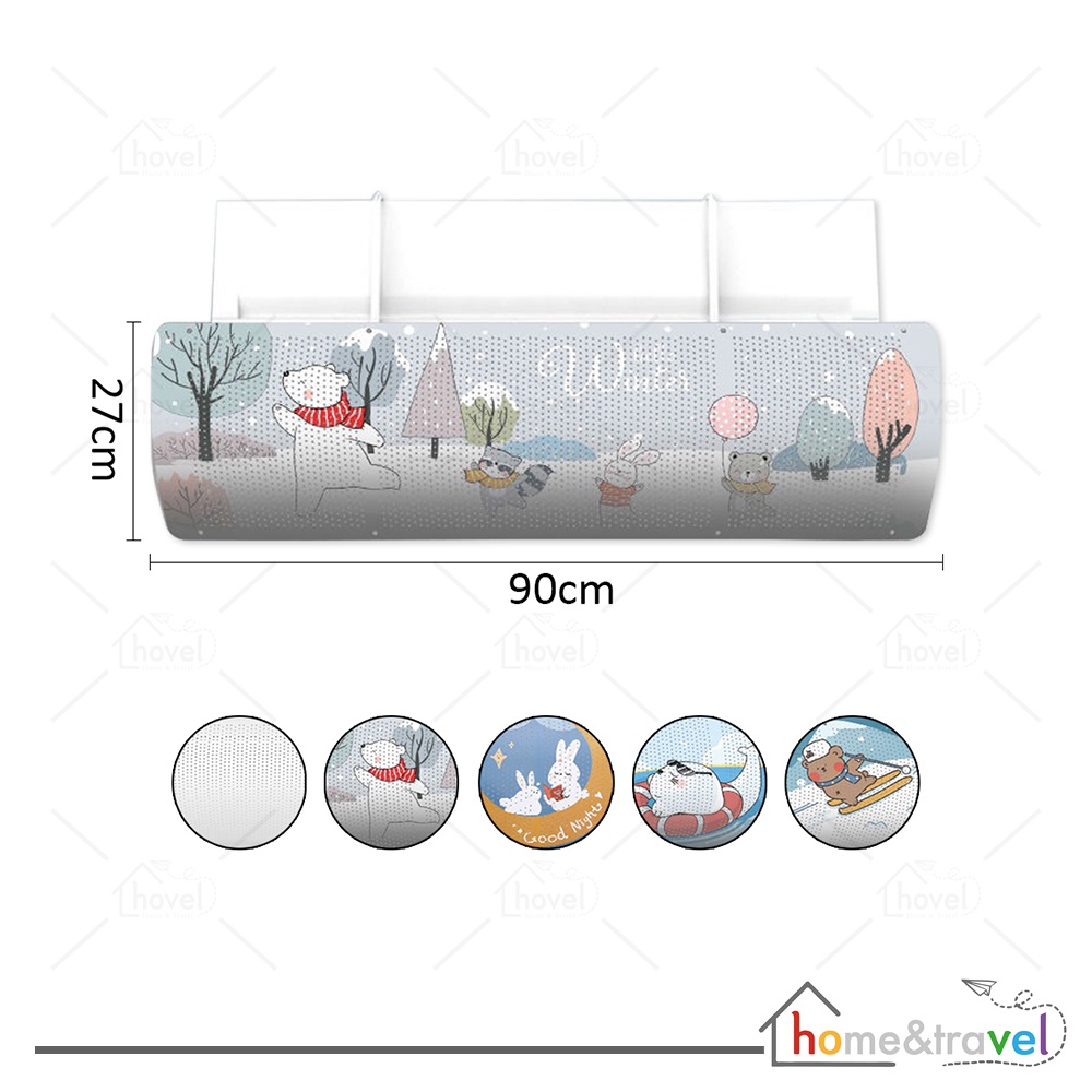HOVELSHOP Penahan Hembusan Angin AC Reflector Talang AC Polos Motif Lucu