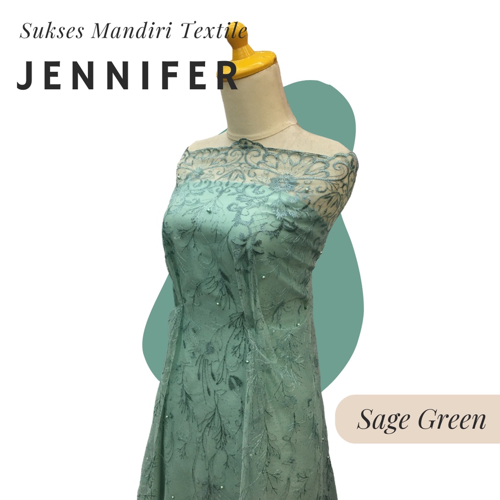 [JENNIFER] Brukat Tile Premium Mewah Tile Warna Sage Green Hijau Mint Tosca | Harga ½ meter = 50 cm 
