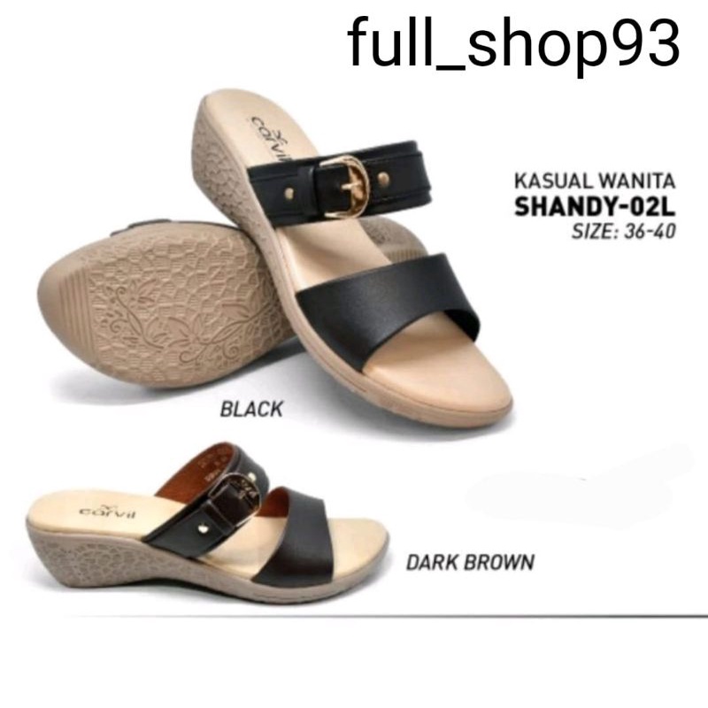 CARVIL SHANDY 02 #TERBARU SANDAL WEDGES WANITA 100% ORI