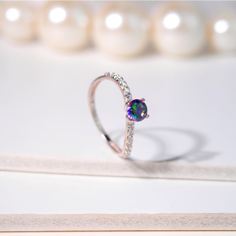 Cincin Emas Solitare Aurora Wavy - Toko Emas Gadjah