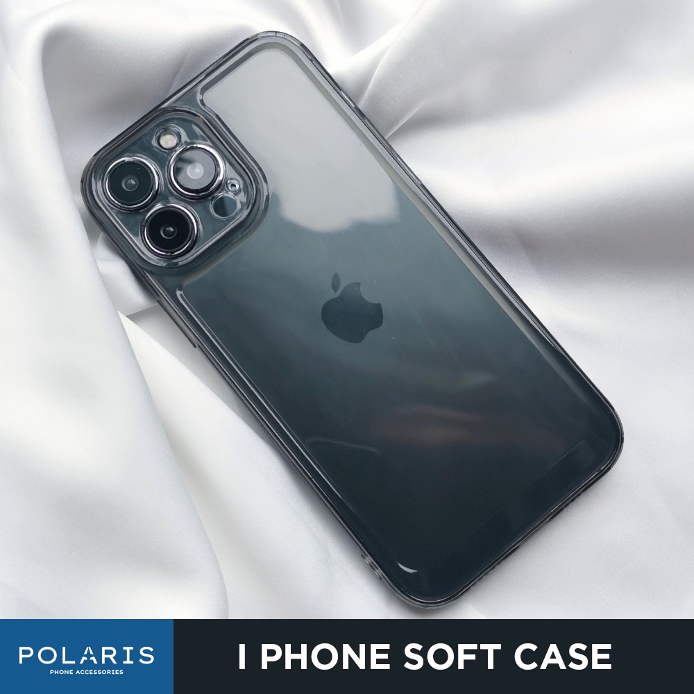 Iphone Case Black Transparan Shockproof Softcase / Silikon case hitam Premium Quality