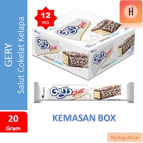 

Gery Salut Chocolate Coconut Wafer Satuan & Pak isi 12 Pcs @ 20 Gr