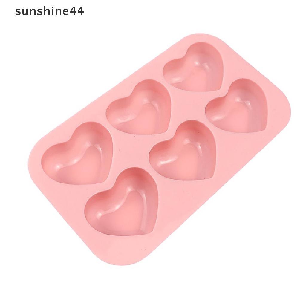 Sunshine 1Pc 6-rongga Cetakan Kue Silikon 3D Love Peach Shape Mold DIY Baking Tool.