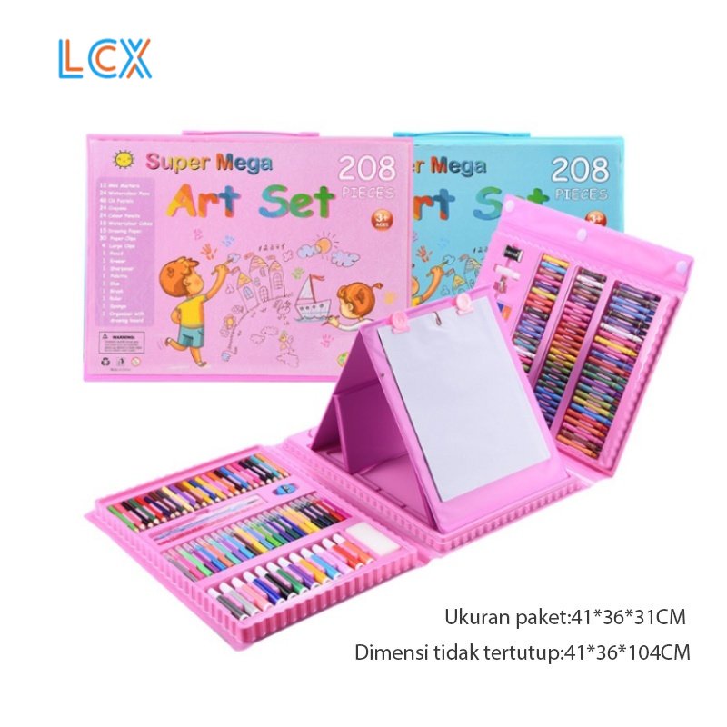 LCX 208 Pensil Warna Crayon Set Crayon Mewarnai 208 Warna Pensil Krayon Alat Menggambar atau Mewarnai VS-1859