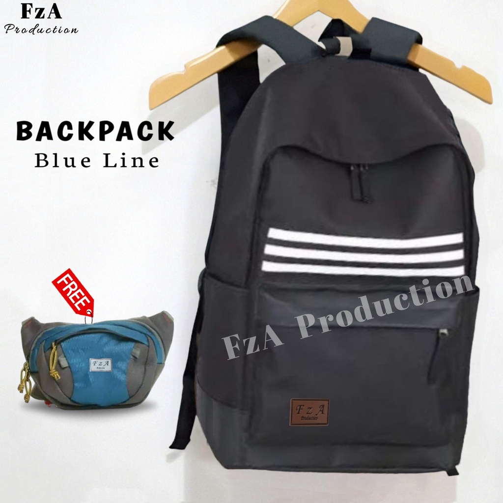 Tas Ransel Gendong Laptop Distro Sekolah Kuliah Pria Wanita Murah Original GRATIS Tas Slempang Waistbag