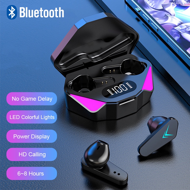 VICLOOK COD TWS X15 Gaming Headset Bluetooth V5.2 LED Smart Display Headphone Nirkabel Tahan Air Hifi Stereo Earbud Headset dengan Mikrofon