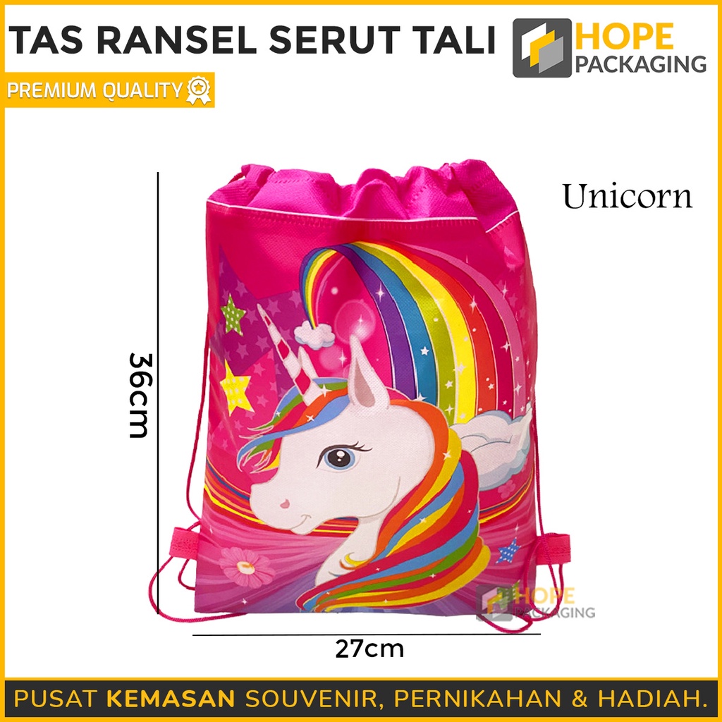 Tas Ransel serut tali Lebaran / idul fitri  /  tas souvenir / tas ulang tahun / pouch serba guna / travel pouch