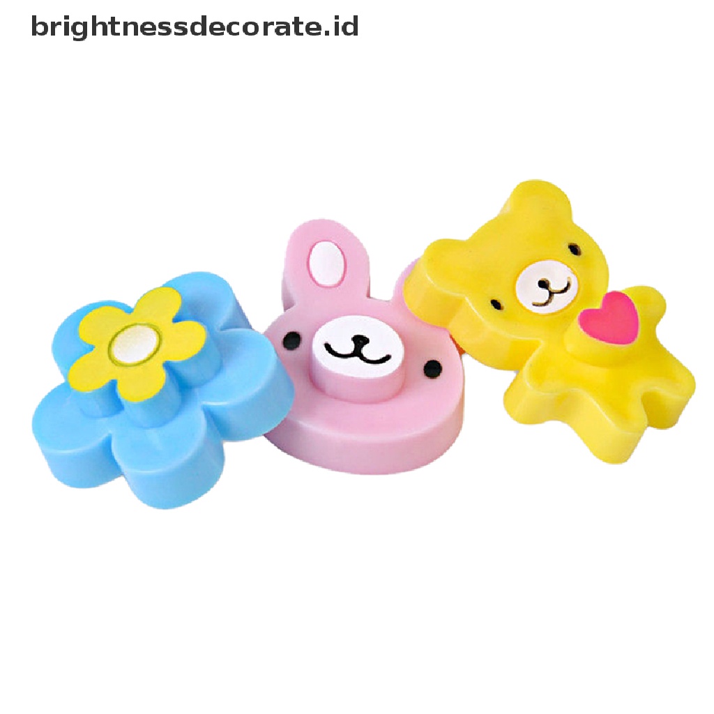 [Birth] 3pcs Pemotong Kerak Sandwich Cetakan Kue Roti Bento Maker Rabbit Panda Flower [ID]