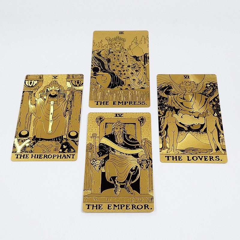 Gold Foil Tarot Pvc Rider 12x7cm include guide paper