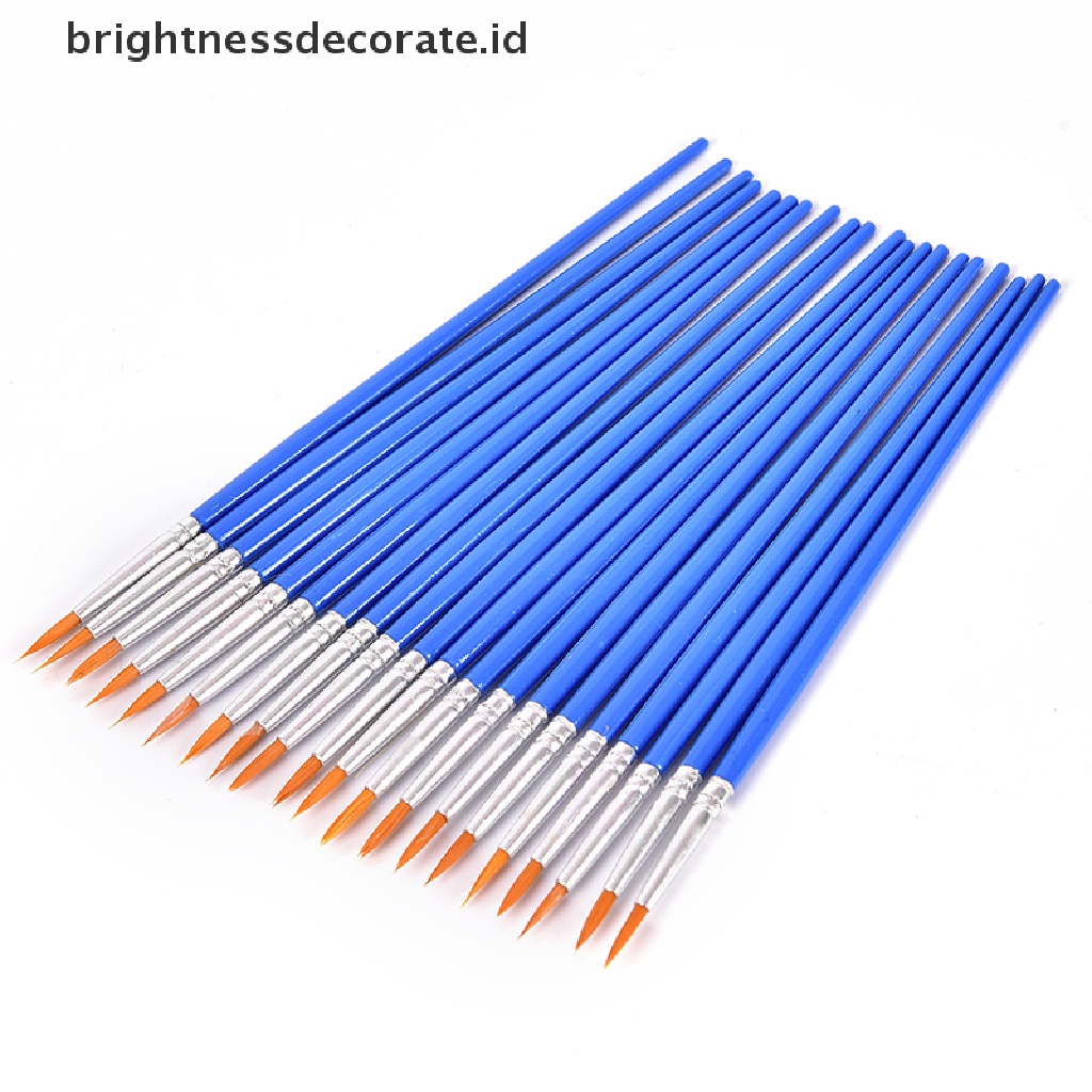 [Birth] 10pcs Nylon Rambut Artis Kuas Cat Air Akrilik Bulat Halus Tangan Titik Tip 10x Ujung Runcing Bulat Nilon Rambut Artis Kuas Cat Water Color Pager Pens P Bulat 10Pcs