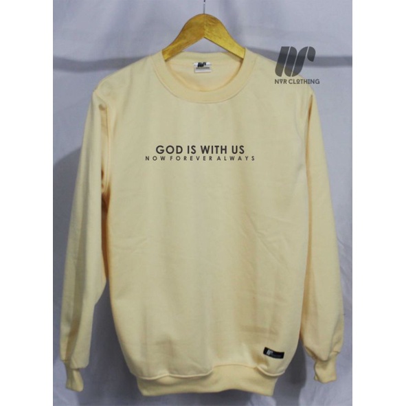 Crewneck Pria Wanita Terlaris Sweater Sablon Aesthetic terlaris God Is with us