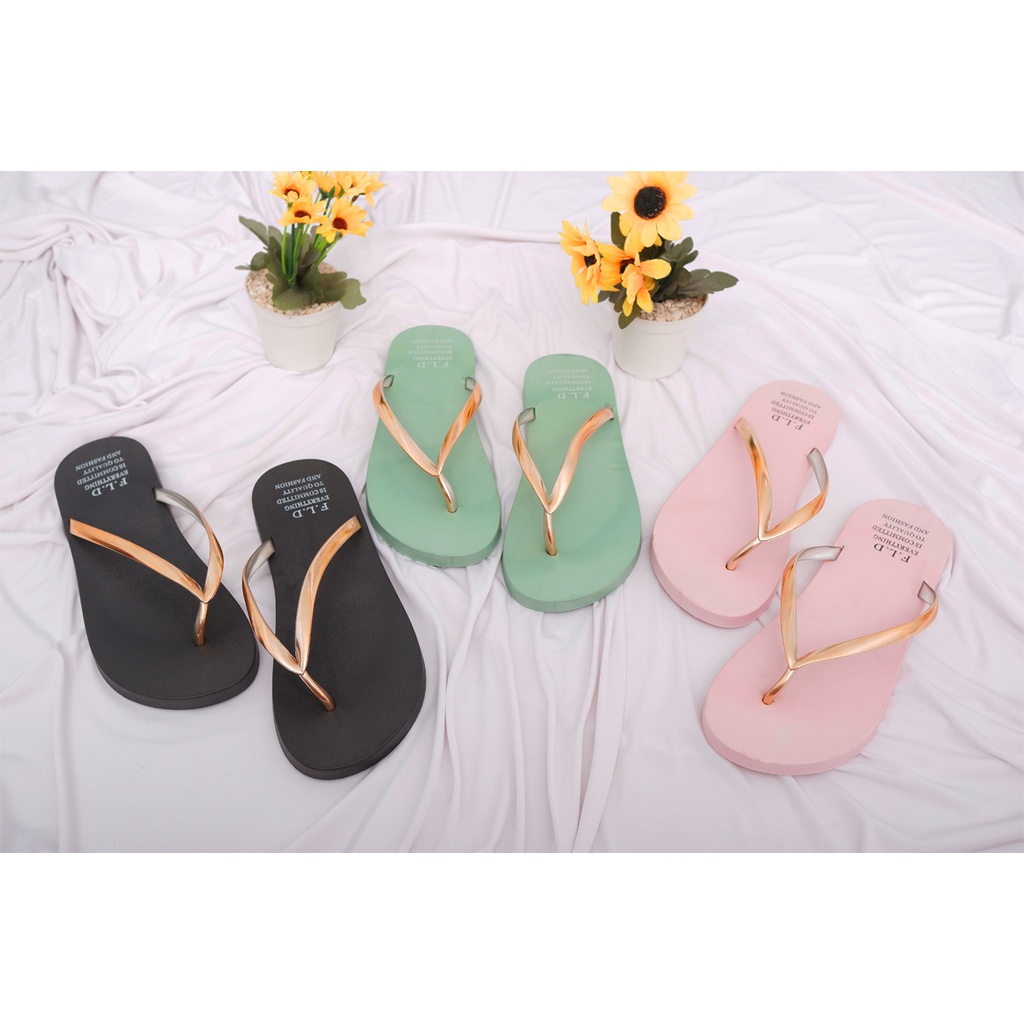 sandal wanita jepit karet import