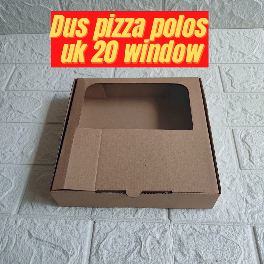 

Box Pizza Coklat Polos Window Mika uk 20 x 20 x 4,5 cm PER 10 PCS