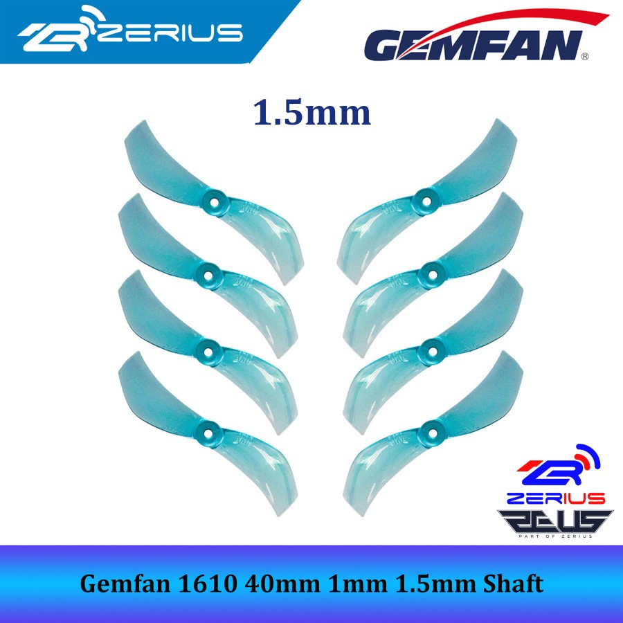 Gemfan 1610 40mm 1mm 1.5mm Shaft Propeller
