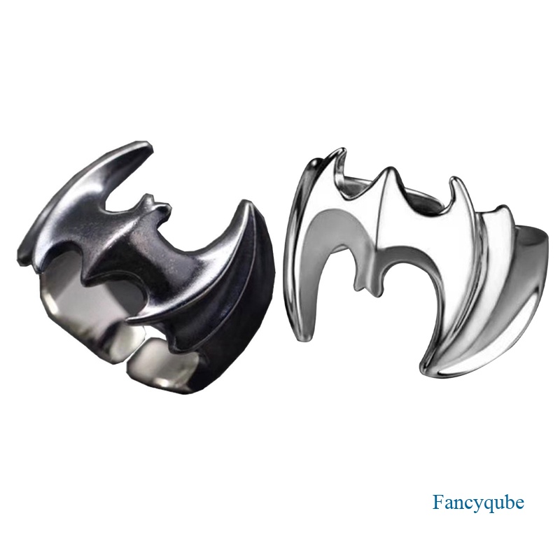 Vintage Bat Rings Pria Dan Wanita Halloween Aksesoris Populer Perhiasan Rock Hip Hop Lokomotif Ring