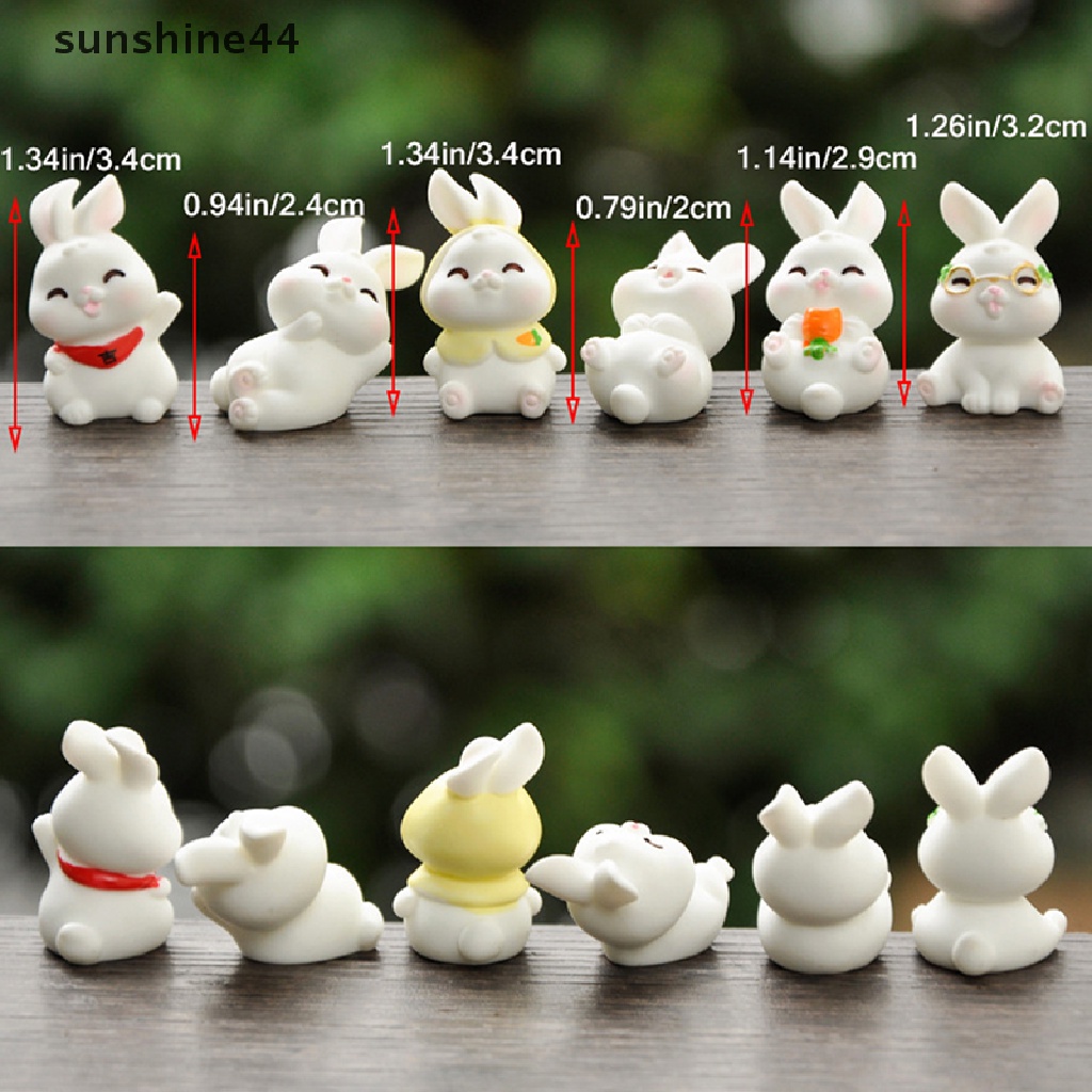 Sunshine Kartun Get Rich Rabbit Micro Landscape Resin Kerajinan Ornamen Berkebun DIY.