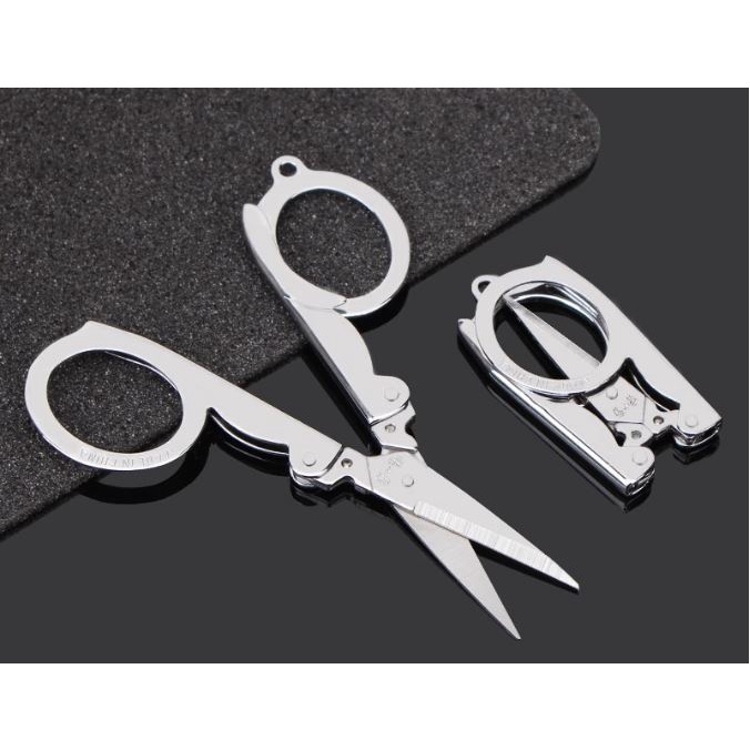 

(ADN) Gunting Lipat Stainless Steel Folding Portable Pocket Scissors Gunting Kapas