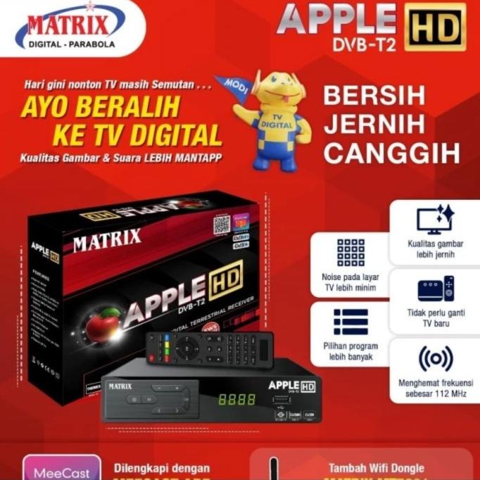 SET TOP BOX TV DIGITAL MATRIX APPLE MERAH HD DVB-T2 DAN MATRIX HIJAU