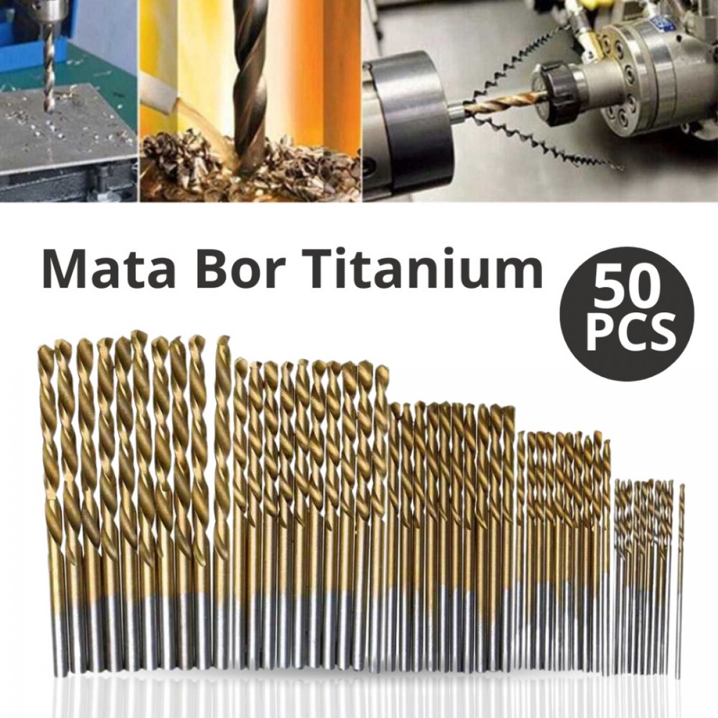 Mata Bor Titanium Coated Taffware Power Drill Bits 50 PCS