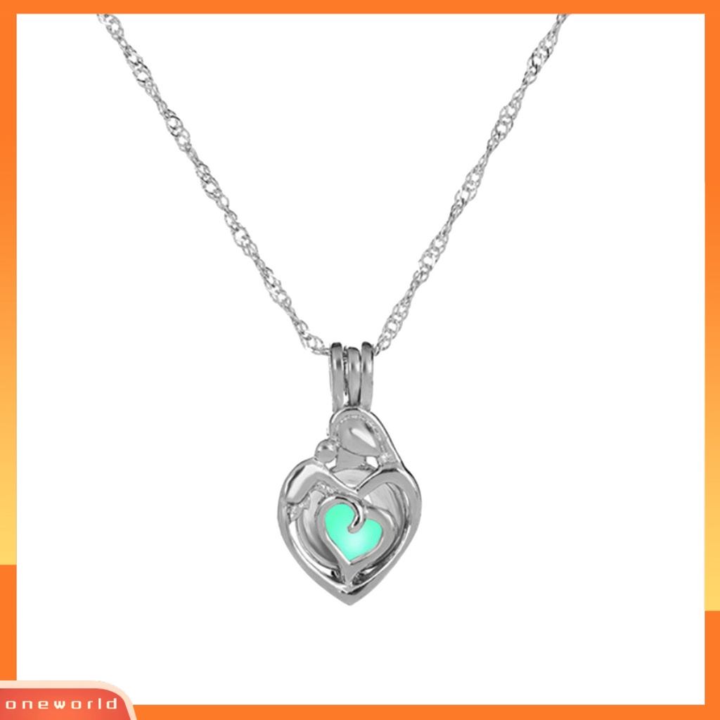 {oneworld} Kalung Kalung Rantai Perhiasan Wanita Berlian Imitasi Luminous Bergaya Untuk Pesta