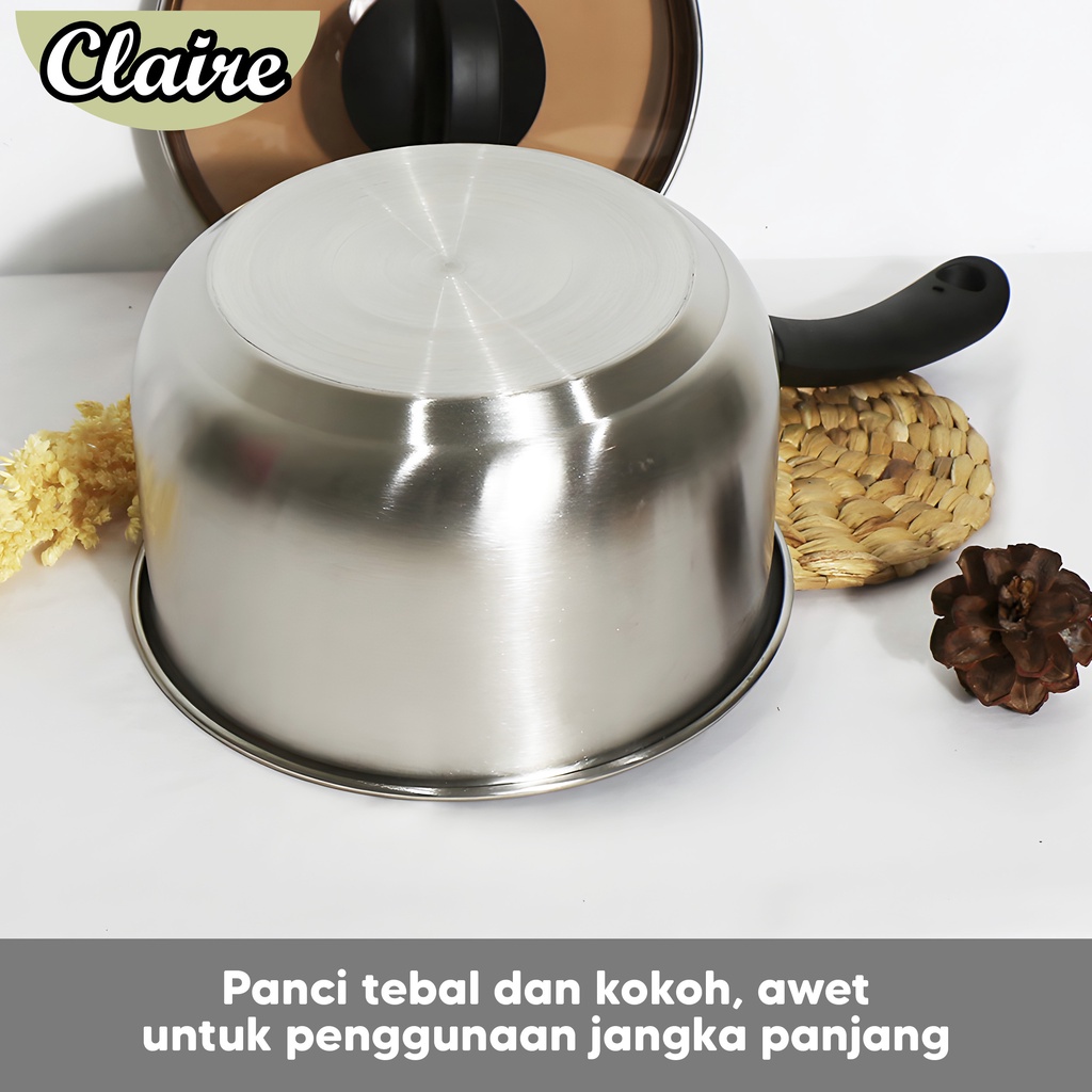 Panci Susu / Set Panci stainless tutup kaca Panci Gagang Panci Sayur / Milk pot