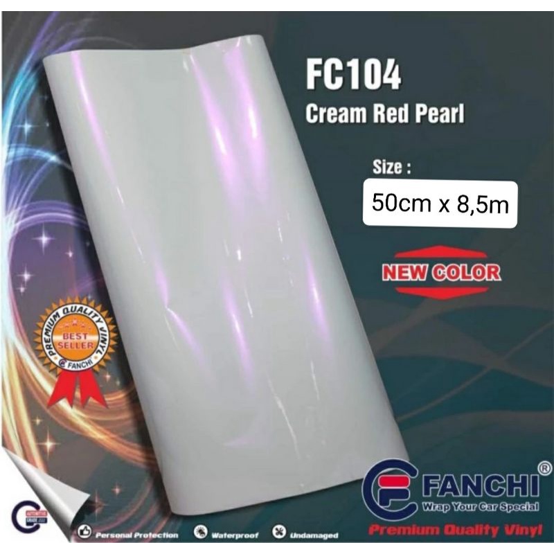 ROLL Sticker Fanchi FC104 Cream Red Pearl Lembayung Gloss Premium Wrap ROLL
