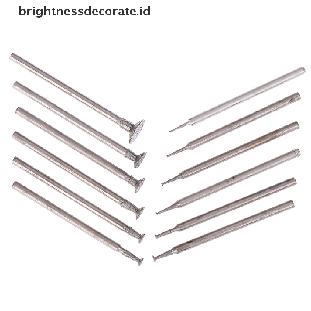 [Birth] 12pcs Bor Diamond Grinding Head Bur 2.3mm Batu Giok Ukir Poles Engrave Tool [ID]