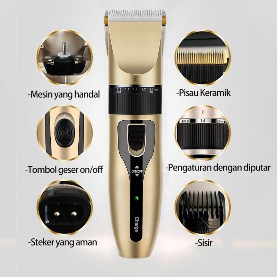 K-ONE Alat Cukur Rambut Elektrik / Hair Clipper / Alat Potong Rambut / Cliper Rambut Cordless Professional pemotong rambut Original